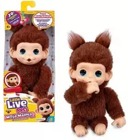 Maskotka Interaktyvus pliušinis žaislas „Little Live Pets“ – mini beždžionėlė, Čikki vyšnia