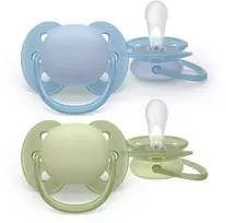 Philips Avent - Ultra soft soother, 0-6m, Žalias/Mėlyna