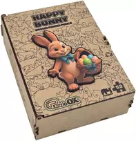 PUZZLEOK medinė dėlionė Kiškis su margučiais 53 detalės