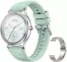 Išmanusis laikrodis COLMI L28 Smart Watch (Sidabrinis-žalias + sidabrinis steel strap)