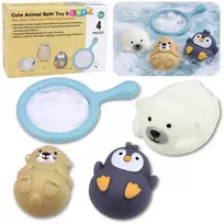 Lean Toys Vonios žaislų rinkinys pastelinės spalvos