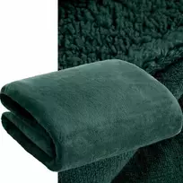 Dvipusė PREMIUM lovatiesė–pledas 70x160 cm, tamsiai žalia