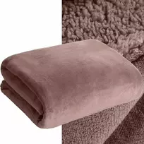 Dvipusė PREMIUM lovatiesė–pledas 70x160 cm, mocha spalvos