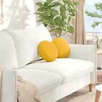 Sėdynių pagalvėlės 2 pcs Šviesi geltona Ø30 x 13 cm