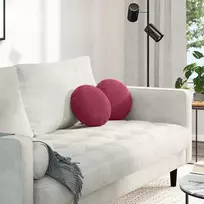 Sėdynių pagalvėlės 2 pcs Vyno raudona Ø30 x 13 cm Aksomas