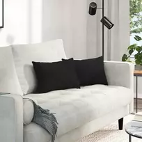 Sofa Pagalvės 2 vnt. audinys Juoda 50 x 30 cm