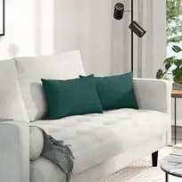 Sofa Pagalvės 2 vnt. audinys Tamsiai žalia 50 x 30 cm