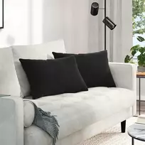 Sofa Pagalvės 2 pcs Juoda 60 x 40 cm Kordūrinis audinys