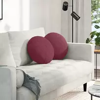 Sėdynių pagalvėlės 2 pcs Vyno raudona Ø40 x 13 cm audinys