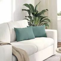 Sofa Pagalvės 2 pcs Jūrinė žalia 50 x 30 cm Kordūrinis audinys