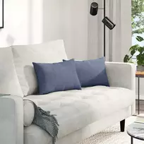 Sofa Pagalvės 2 pcs Mėlyna 50 x 30 cm Kordūrinis audinys