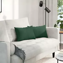 Sofa Pagalvės 2 pcs Tamsiai žalia 50 x 30 cm Kordūrinis audinys
