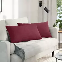 Sofa Pagalvės 2 pcs Vyno raudona 80 x 40 cm audinys