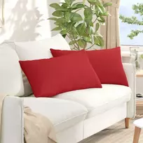 Sofa Pagalvės 2 pcs Raudona 80 x 40 cm audinys