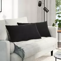 Sofa Pagalvės 2 pcs Juoda 80 x 40 cm Kordūrinis audinys
