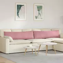 Sofa Pagalvės 2 pcs Rožinė 145 x 40 cm Kordūrinis audinys
