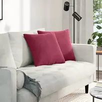 Sofa Pagalvės 2 pcs Vyno raudona 45 x 45 cm Kordūrinis audinys