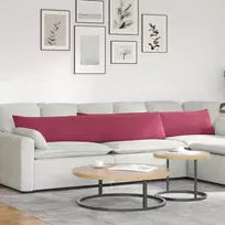 Sofa Pagalvės 2 pcs Vyno raudona 200 x 40 cm Kordūrinis audinys