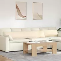 Sofa Pagalvės 2 pcs Kreminė 200 x 40 cm Kordūrinis audinys