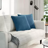 Sofa Pagalvės 2 pcs Mėlyna 45 x 45 cm Kordūrinis audinys
