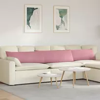 Sofa Pagalvės 2 pcs Rožinė 200 x 40 cm Kordūrinis audinys