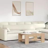 Sofa Pagalvės 2 pcs Kreminė 200 x 40 cm Kordūrinis audinys