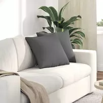 Sofa Pagalvės 2 vnt. audinys Tamsiai pilka 45 x 45 cm