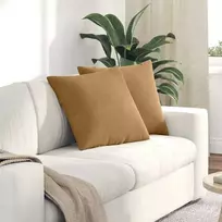 Sofa Pagalvės 2 pcs Ruda 50 x 50 cm Kordūrinis audinys