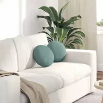 Sėdynių pagalvėlės 2 pcs Jūrinė žalia Ø30 x 13 cm Aksomas