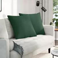 Sofa Pagalvės 2 pcs Tamsiai žalia 60 x 60 cm Kordūrinis audinys