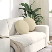 Sėdynių pagalvėlės 2 pcs Kreminė Ø40 x 13 cm audinys