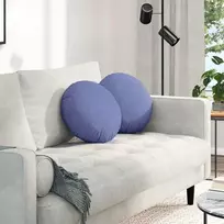 Sėdynių pagalvėlės 2 pcs Džinsinės mėlynos Ø40 x 13 cm audinys