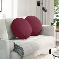 Sėdynių pagalvėlės 2 pcs Vyno raudona Ø50 x 19 cm audinys
