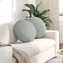 Sėdynių pagalvėlės 2 vnt. Aksomas Šviesiai pilka Ø50 x 19 cm