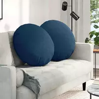 Sėdynių pagalvėlės 2 pcs audinys Mėlyna Ø60 x 21 cm