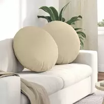 Sėdynių pagalvėlės 2 pcs Kreminė Ø60 x 21 cm audinys