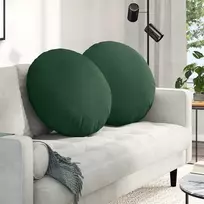 Sėdynių pagalvėlės 2 pcs Tamsiai žalia Ø60 x 21 cm