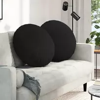 Sėdynių pagalvėlės 2 pcs Juoda Ø80 x 29 cm audinys