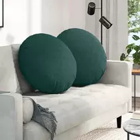 Sėdynių pagalvėlės 2 pcs Tamsiai žalia Ø80 x 29 cm audinys