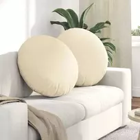 Sėdynių pagalvėlės 2 vnt. Kordūrinis audinys Kreminė Ø 80 cm