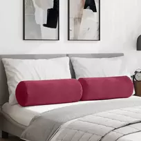 Pagalvės 2 pcs Vyno raudona Ø 25 x 70 cm Kordūrinis audinys