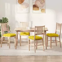 Sėdynių pagalvėlės 4 pcs Šviesi geltona 45 x 45 x 12 cm audinys