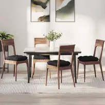 Sėdynių pagalvėlės 4 pcs Juoda 45 x 45 x 12 cm audinys