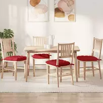 Sėdynių pagalvėlės 4 pcs Raudona 40 x 40 x 6 cm audinys