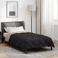 Žiemos antklodė Juoda ir taupe 140 x 200 cm Mikropluoštas