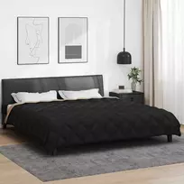 Žiemos antklodė Juoda ir taupe 220 x 240 cm Mikropluoštas