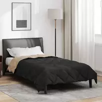 Vasaros antklodė Juoda ir taupe 200 x 155 cm Mikropluoštas