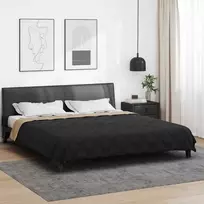 Pilna metų antklodė Juoda ir taupe 220 x 240 cm Mikropluoštas