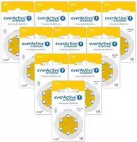 Everactive Ultrasonic 10 klausos aparatų baterijos PR70, 60 vnt.