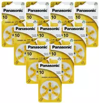 Panasonic klausos aparatų baterijos 10 dydis, 60 vnt. (cinko–oro)